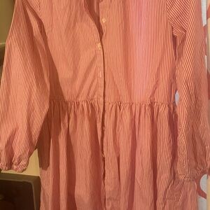 J. Crew Red and White Striped Shirt